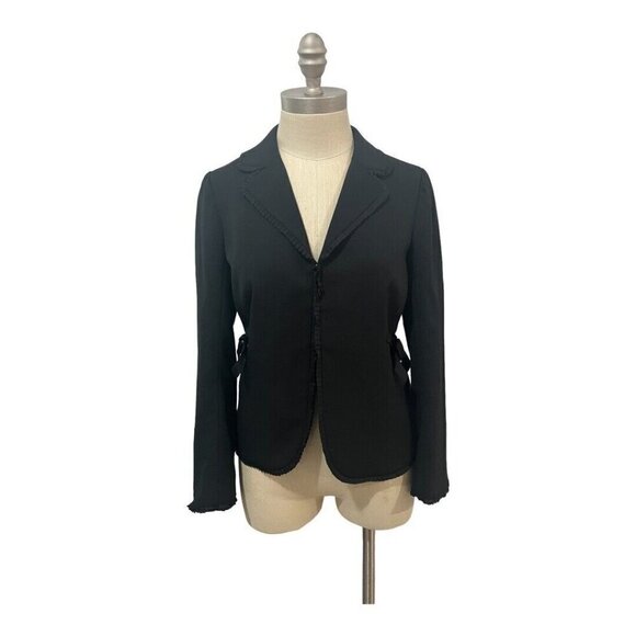 Rebecca Taylor Blazer Jacket Black Virgin Wool Blend Size 4 - Picture 1 of 9
